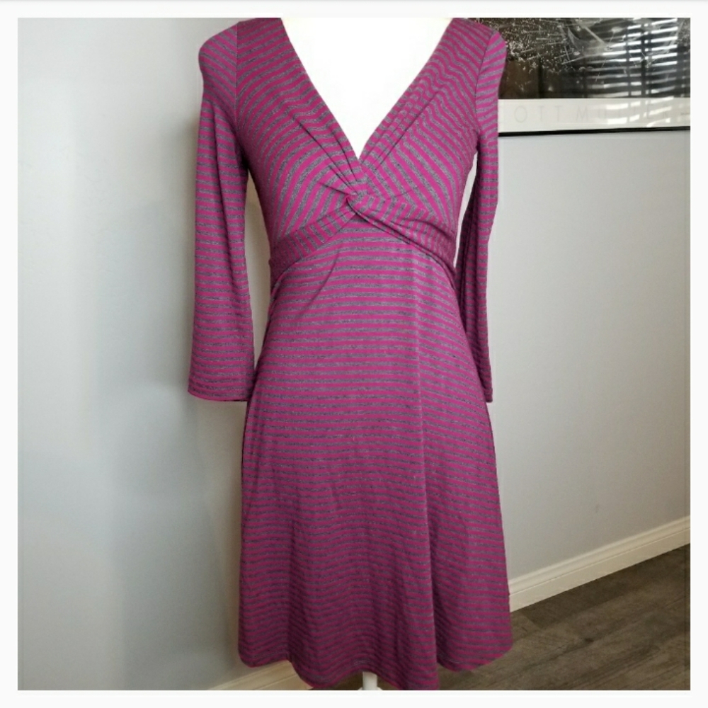 Anthropologie Lilka Torsade Striped Jersey Dress